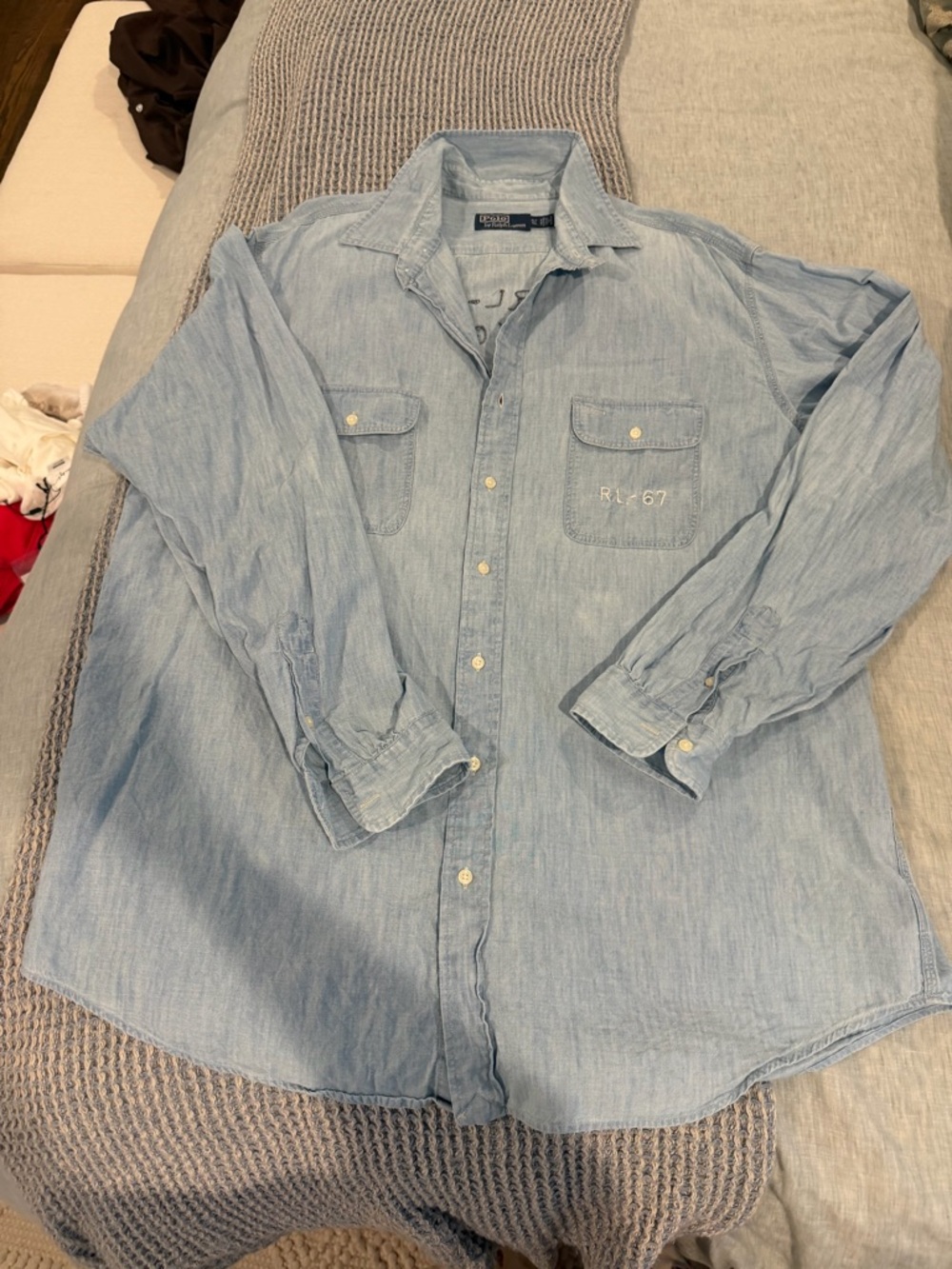 Ralph Lauren Light Blue Chambray Men’s Button-Up Shirt